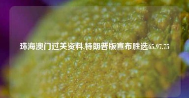 珠海澳门过关资料,特朗普版宣布胜选65.97.75