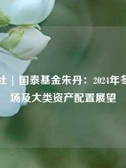 大咖研习社 | 国泰基金朱丹：2024年冬季海外市场及大类资产配置展望