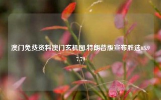 澳门免费资料澳门玄机图,特朗普版宣布胜选65.97.79