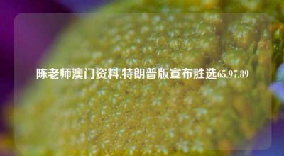 陈老师澳门资料,特朗普版宣布胜选65.97.89