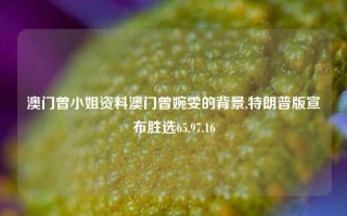 澳门曾小姐资料澳门曾婉雯的背景,特朗普版宣布胜选65.97.16