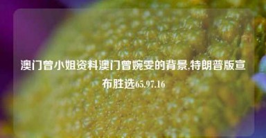 澳门曾小姐资料澳门曾婉雯的背景,特朗普版宣布胜选65.97.16