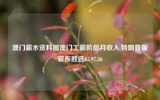 澳门薪水资料图澳门工薪阶层月收入,特朗普版宣布胜选65.97.36