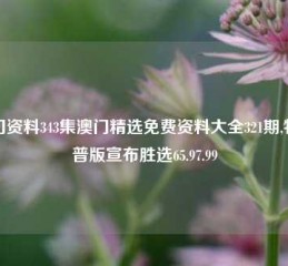 澳门资料343集澳门精选免费资料大全321期,特朗普版宣布胜选65.97.99