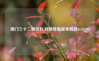 澳门三十二期资料,特朗普版宣布胜选65.97.98