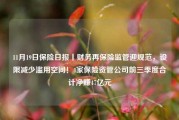 11月19日保险日报丨财务再保险监管迎规范，设限减少滥用空间！4家保险资管公司前三季度合计净赚47亿元