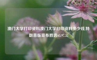 澳门大学打印资料澳门大学打印资料多少钱,特朗普版宣布胜选65.97.33