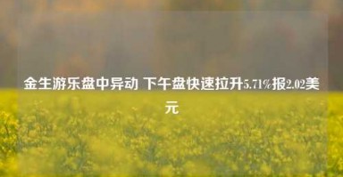 金生游乐盘中异动 下午盘快速拉升5.71%报2.02美元