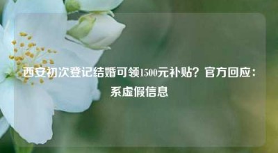 西安初次登记结婚可领1500元补贴？官方回应：系虚假信息