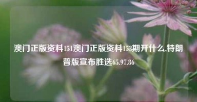 澳门正版资料151澳门正版资料153期开什么,特朗普版宣布胜选65.97.86