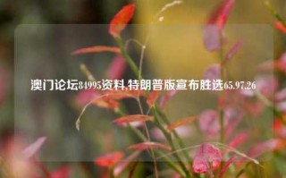 澳门论坛84995资料,特朗普版宣布胜选65.97.26