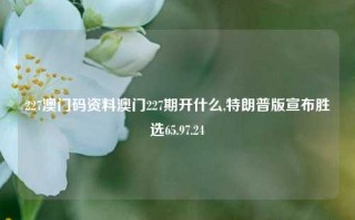 227澳门码资料澳门227期开什么,特朗普版宣布胜选65.97.24