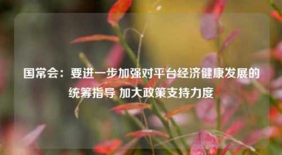 国常会：要进一步加强对平台经济健康发展的统筹指导 加大政策支持力度