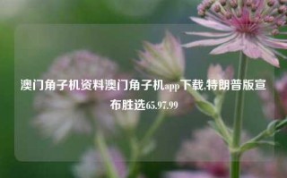 澳门角子机资料澳门角子机app下载,特朗普版宣布胜选65.97.99