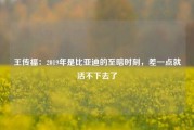 王传福：2019年是比亚迪的至暗时刻，差一点就活不下去了