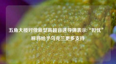 五角大楼对俄新型高超音速导弹表示“担忧” 称将给予乌克兰更多支持