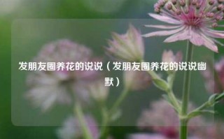 发朋友圈养花的说说（发朋友圈养花的说说幽默）