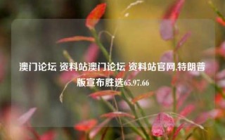 澳门论坛 资料站澳门论坛 资料站官网,特朗普版宣布胜选65.97.66