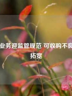 不良资产业务迎监管规范 可收购不良资产范围拓宽