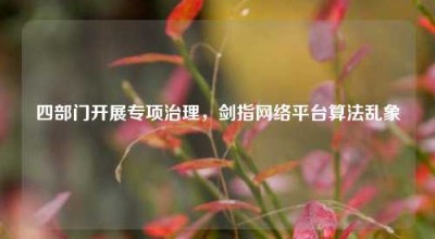 四部门开展专项治理，剑指网络平台算法乱象