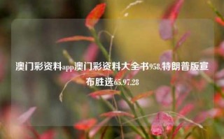 澳门彩资料app澳门彩资料大全书958,特朗普版宣布胜选65.97.28