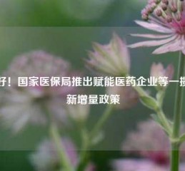 利好！国家医保局推出赋能医药企业等一揽子新增量政策