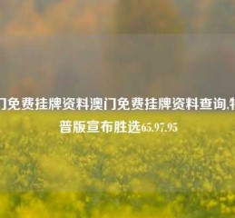 澳门免费挂牌资料澳门免费挂牌资料查询,特朗普版宣布胜选65.97.95