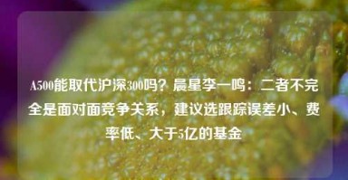 A500能取代沪深300吗？晨星李一鸣：二者不完全是面对面竞争关系，建议选跟踪误差小、费率低、大于5亿的基金