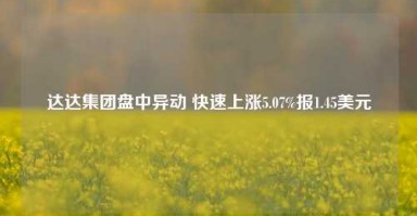 达达集团盘中异动 快速上涨5.07%报1.45美元