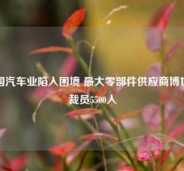 德国汽车业陷入困境 最大零部件供应商博世将裁员5500人