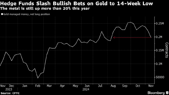 对冲基金削减黄金多头头寸 特朗普胜选降低避险需求-第1张图片-养花知识-花卉种植与养护技巧