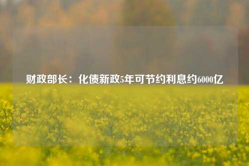 财政部长：化债新政5年可节约利息约6000亿-第1张图片-养花知识-花卉种植与养护技巧