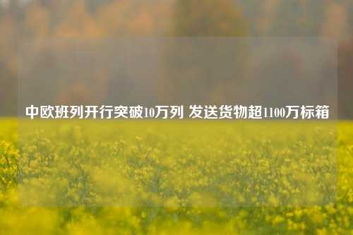 中欧班列开行突破10万列 发送货物超1100万标箱-第1张图片-养花知识-花卉种植与养护技巧