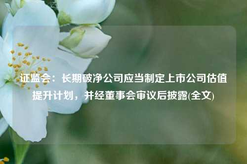 证监会：长期破净公司应当制定上市公司估值提升计划，并经董事会审议后披露(全文)-第1张图片-养花知识-花卉种植与养护技巧