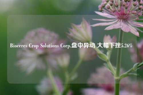 Bioceres Crop Solutions Corp.盘中异动 大幅下挫5.26%-第1张图片-养花知识-花卉种植与养护技巧