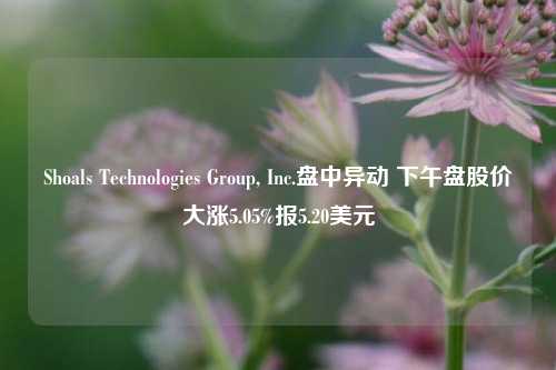 Shoals Technologies Group, Inc.盘中异动 下午盘股价大涨5.05%报5.20美元-第1张图片-养花知识-花卉种植与养护技巧