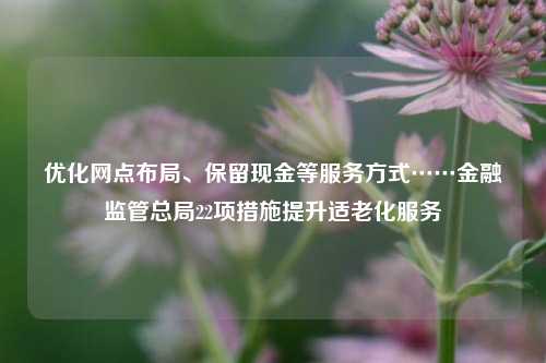 优化网点布局、保留现金等服务方式……金融监管总局22项措施提升适老化服务-第1张图片-养花知识-花卉种植与养护技巧