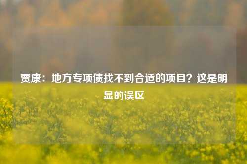 贾康：地方专项债找不到合适的项目？这是明显的误区-第1张图片-养花知识-花卉种植与养护技巧