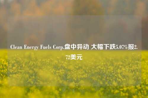 Clean Energy Fuels Corp.盘中异动 大幅下跌5.07%报2.72美元-第1张图片-养花知识-花卉种植与养护技巧