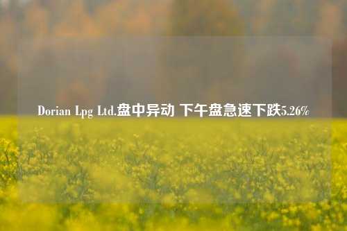 Dorian Lpg Ltd.盘中异动 下午盘急速下跌5.26%-第1张图片-养花知识-花卉种植与养护技巧