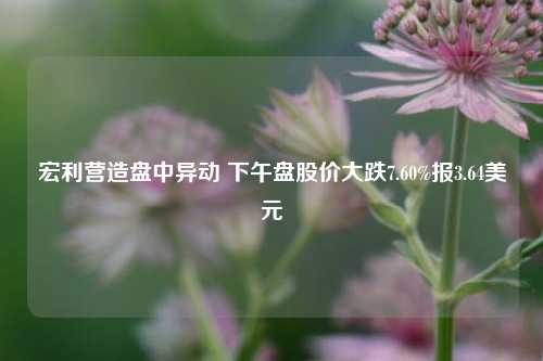 宏利营造盘中异动 下午盘股价大跌7.60%报3.64美元-第1张图片-养花知识-花卉种植与养护技巧