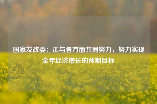 国家发改委：正与各方面共同努力，努力实现全年经济增长的预期目标-第1张图片-养花知识-花卉种植与养护技巧