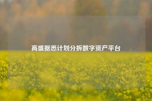 高盛据悉计划分拆数字资产平台-第1张图片-养花知识-花卉种植与养护技巧