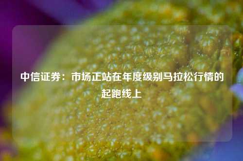 中信证券：市场正站在年度级别马拉松行情的起跑线上-第1张图片-养花知识-花卉种植与养护技巧