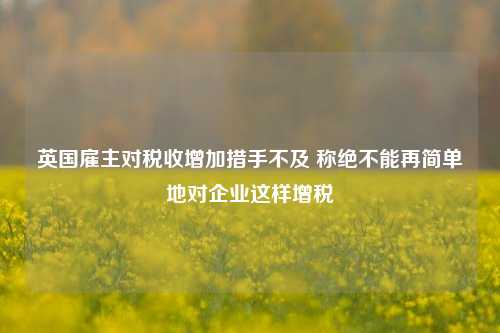 英国雇主对税收增加措手不及 称绝不能再简单地对企业这样增税-第1张图片-养花知识-花卉种植与养护技巧