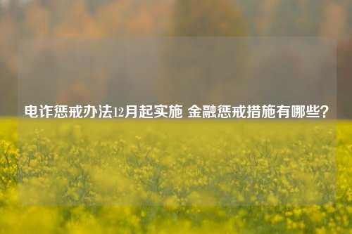 电诈惩戒办法12月起实施 金融惩戒措施有哪些？-第1张图片-养花知识-花卉种植与养护技巧