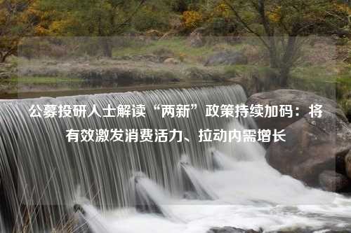 公募投研人士解读“两新”政策持续加码：将有效激发消费活力、拉动内需增长